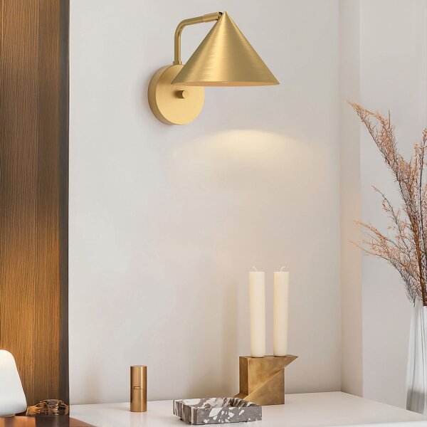 Wandlampe mit Schalter Dimmer 21,3 cm hoch E27 in Gold