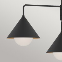 Pendelleuchte Metall Glas Schwarz 96,5 cm breit 3-flammig...