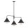 Suspension Métal Verre Noir Largeur 96,5 cm 3-flamme E27