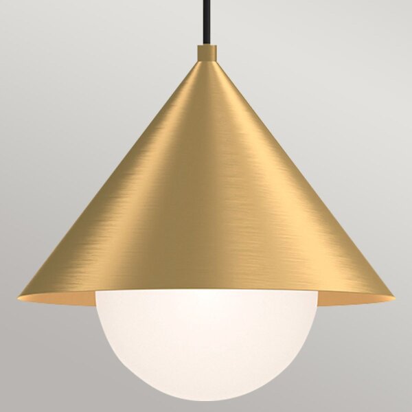 Suspension E27 métal verre L : 34,3 cm en or ajustable