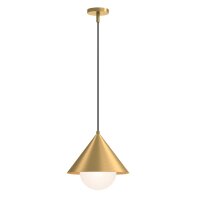 Suspension E27 métal verre L : 34,3 cm en or...