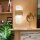 LED Wandlampe Metall Glas H: 43,2 cm in Messing Weiß