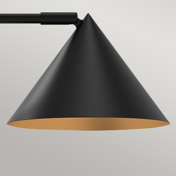 Schreibtischlampe Metall 51 cm hoch Schwarz verstellbar