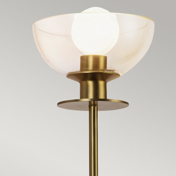 Wandleuchte Metall Glas 29,2 cm hoch in Gold gebürstet
