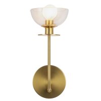 Wandleuchte Metall Glas 29,2 cm hoch in Gold gebürstet