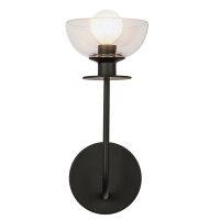Wandlampe Metall Glas 29,2 cm hoch Schwarz E14 Modern