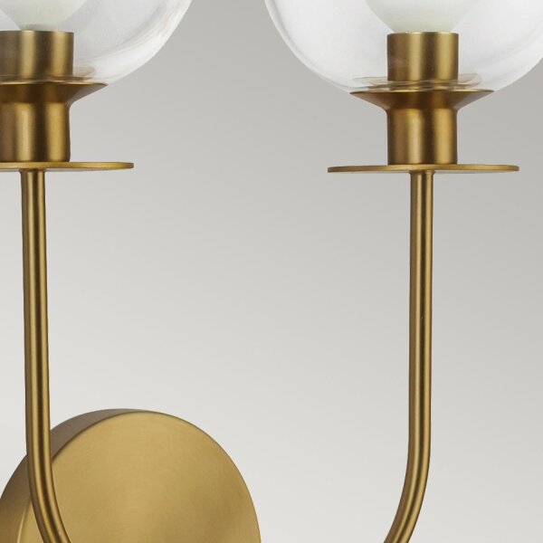 Wandlampe Glas Metall B: 30,5 cm in Gold 2x E14