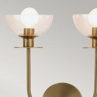 Wandlampe Glas Metall B: 30,5 cm in Gold 2x E14