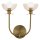 Wandlampe Glas Metall B: 30,5 cm in Gold 2x E14
