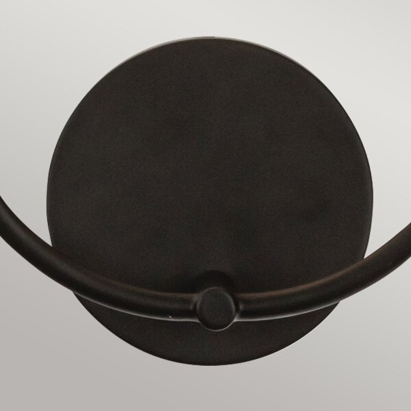 Wandleuchte Metall Glas 30,5 cm breit Schwarz E14 2-flammig