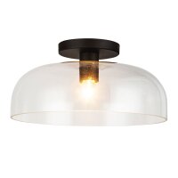 Deckenleuchte Schwarz Metall Glas D: 30,5 cm rund E27