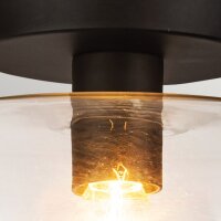 Deckenleuchte Schwarz Metall Glas D: 30,5 cm rund E27