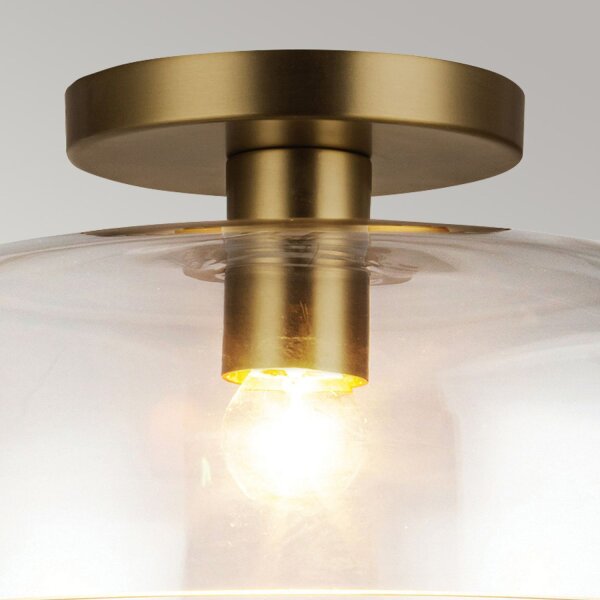 Deckenleuchte Glas Metall Ø 30,5 cm rund E27 Modern