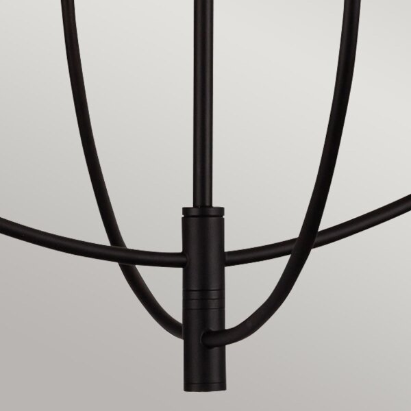 Lustre noir métal verre 67,3 cm large 4x E14