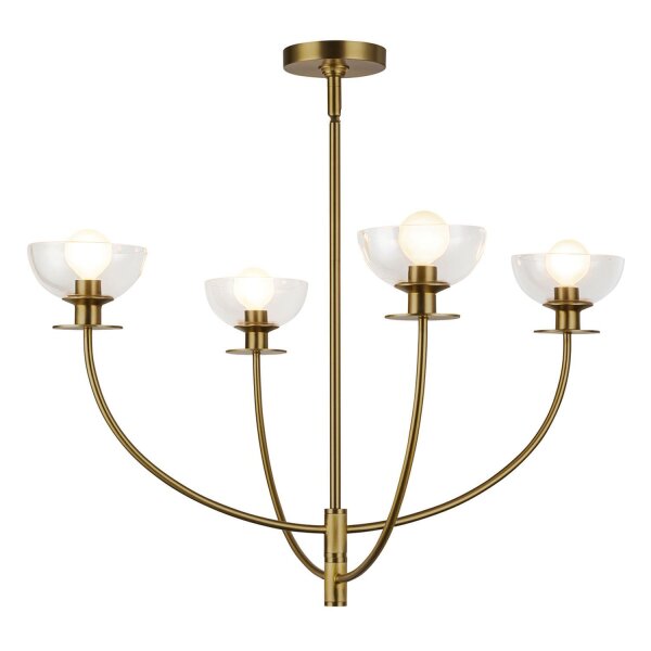 Lustre avec abat-jour L : 67,3 cm 4-flamme E14 métal verre