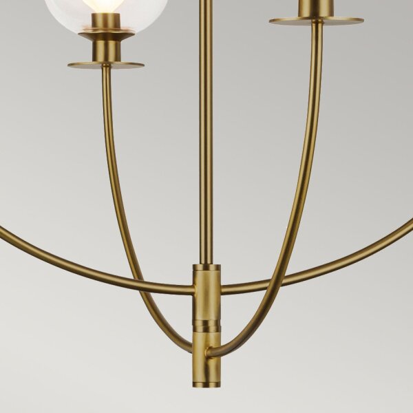 Lustre avec abat-jour L : 67,3 cm 4-flamme E14 métal verre