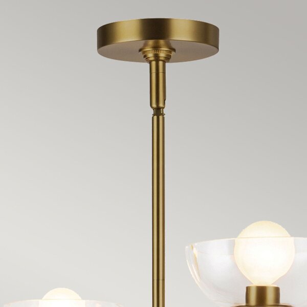 Lustre avec abat-jour L : 67,3 cm 4-flamme E14 métal verre