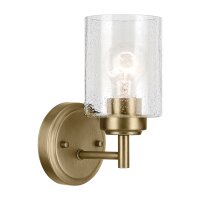 Wandlampe Metall Glas H: 23,5 cm in Messing E27 Vintage