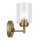 Wandlampe Metall Glas H: 23,5 cm in Messing E27 Vintage