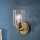 Wandlampe Metall Glas H: 23,5 cm in Messing E27 Vintage