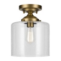 Plafonnier verre métal E27 Ø 21,6 cm en...