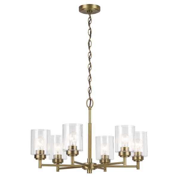 Kronleuchter Metall Glas B: 66 cm H: max. 145,2 cm 6x E27