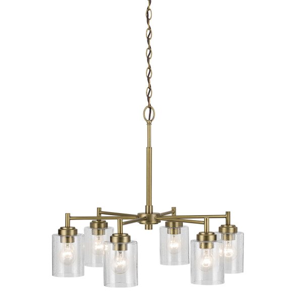 Kronleuchter Metall Glas B: 66 cm H: max. 145,2 cm 6x E27
