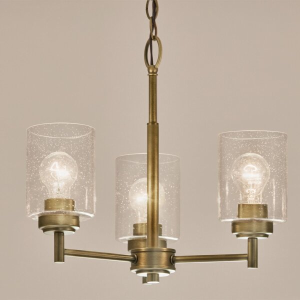 Lustre métal verre 45,8 cm de large H : max. 140,3 cm