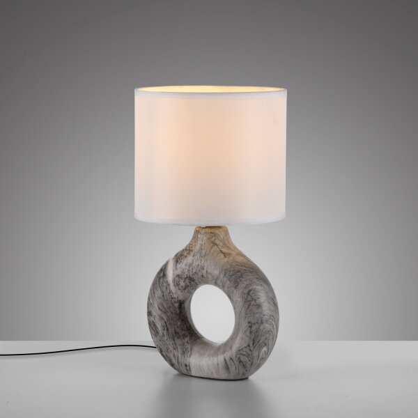 Dekorative Tischlampe Keramik Stoff 30 cm E27 blendarm