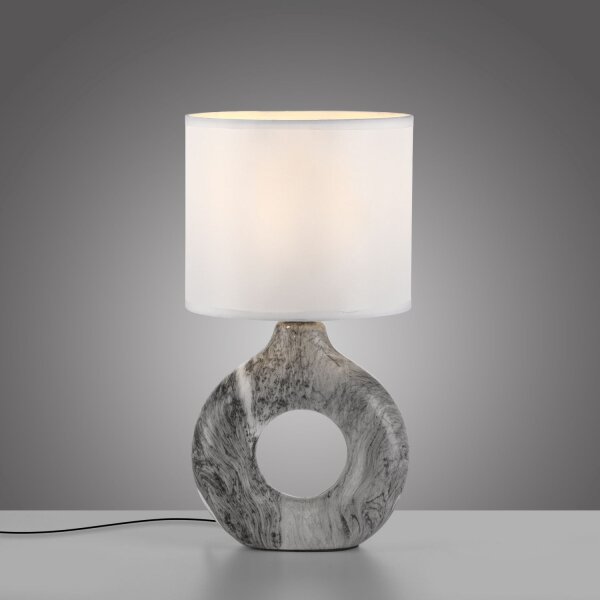 Dekorative Tischlampe Keramik Stoff 30 cm E27 blendarm
