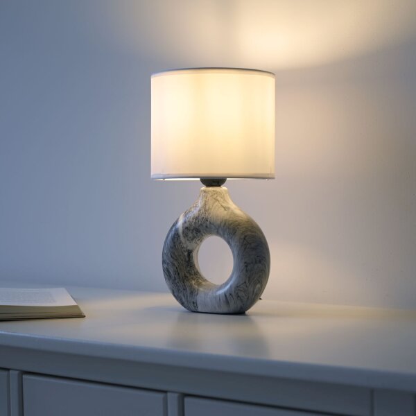 Dekorative Tischlampe Keramik Stoff 30 cm E27 blendarm