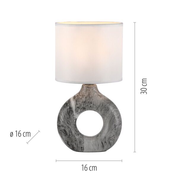 Dekorative Tischlampe Keramik Stoff 30 cm E27 blendarm