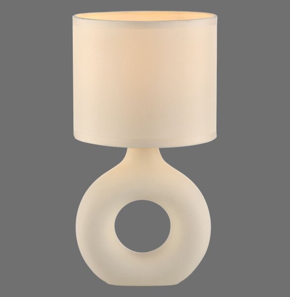 Tischlampe Keramik Stoff blendarm 30 cm E27 Beige
