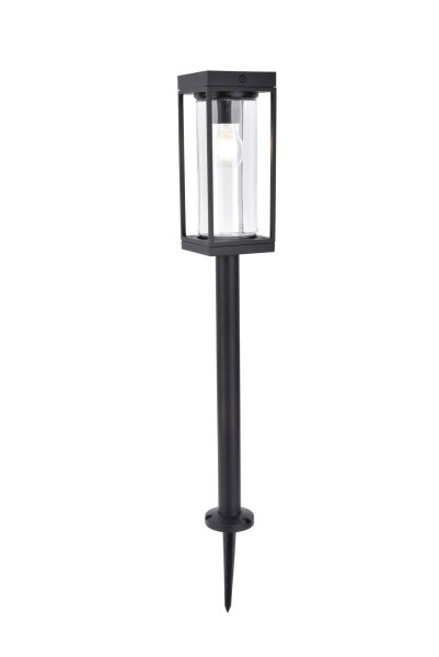 Luminaire de socle noir aluminium verre E27 incl IP44 76cm