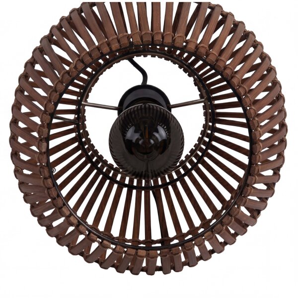 Pendelleuchte Boho Bambus Metall Schwarz E27 Ø30 cm