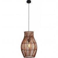 Pendelleuchte Boho Bambus Metall Schwarz E27 Ø30 cm