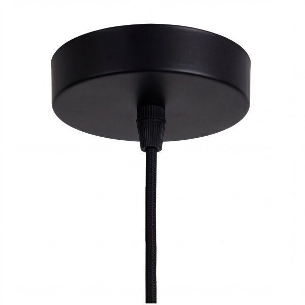 Pendelleuchte Boho Bambus Schwarz Metall E27 Ø40 cm