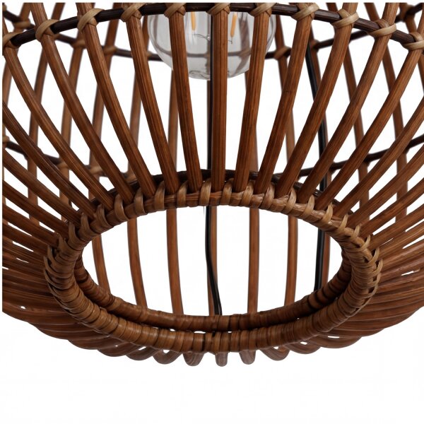 Pendelleuchte Boho Bambus Schwarz Metall E27 Ø40 cm