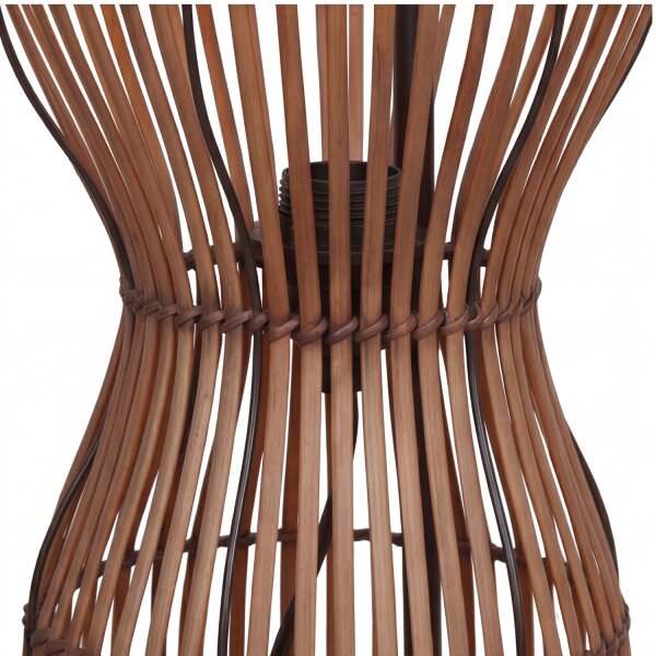 Boho Stehlampe Bambus Metall Schwarz E27 H:60 cm Modern
