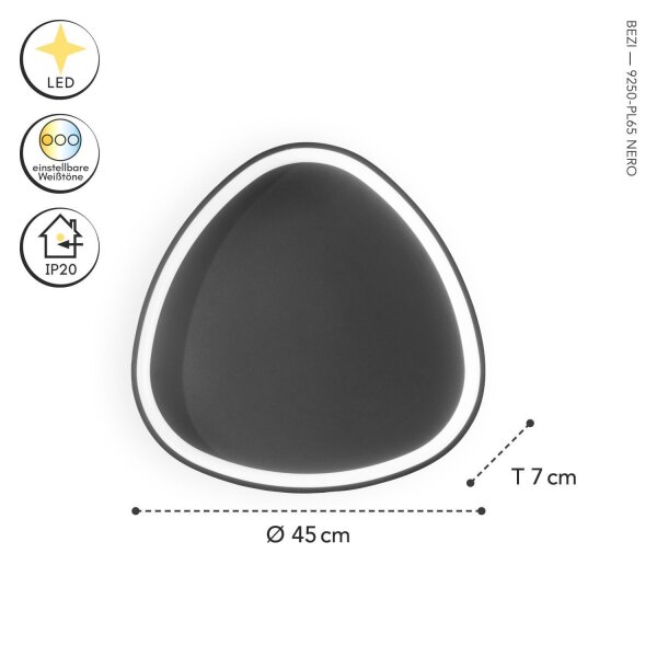 LED Deckenlampe Schwarz Alu dimmbar 58W 3000/4000/6500K