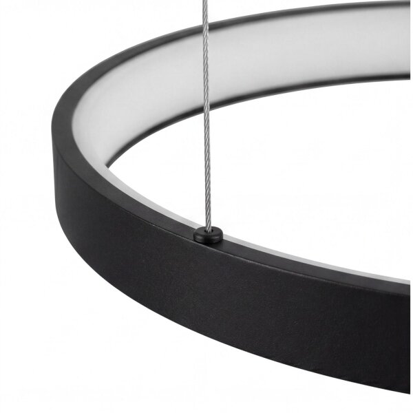 LED Lampe à suspendre noire anneau L:65 cm 3000/4000/6500 K