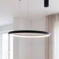 LED Lampe à suspendre noire anneau L:65 cm...