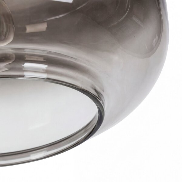 Petite lampe de plafonnier en verre fumé rond Ø 35 cm E27 anti-éblouissement