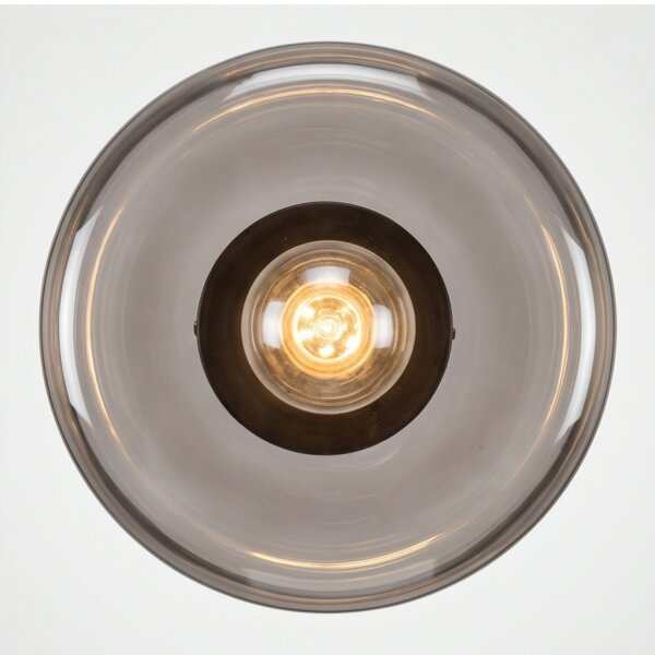Petite lampe de plafonnier en verre fumé rond Ø 35 cm E27 anti-éblouissement