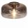 Petite lampe de plafonnier en verre fumé rond Ø 35 cm E27 anti-éblouissement