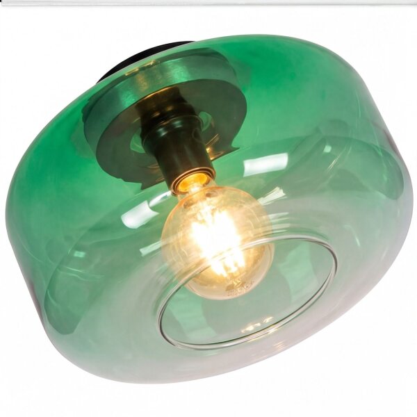 Petite Lampe de plafonnier Vert rond Ø 35 cm E27 anti-éblouissement