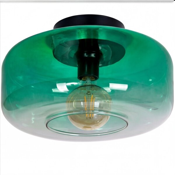 Petite Lampe de plafonnier Vert rond Ø 35 cm E27 anti-éblouissement