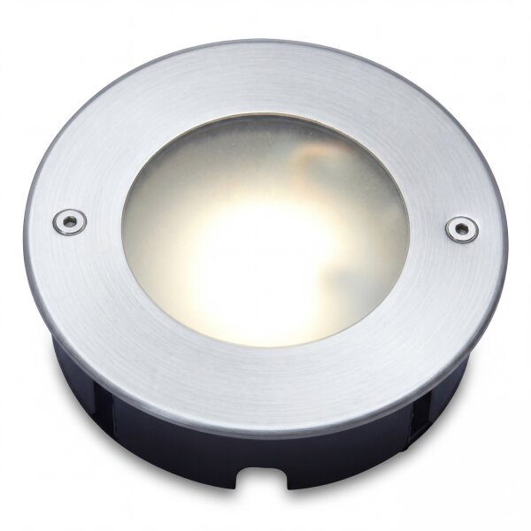 LED Einbaustrahler Edelstahl Glas Nickel IP67 Ø12 cm