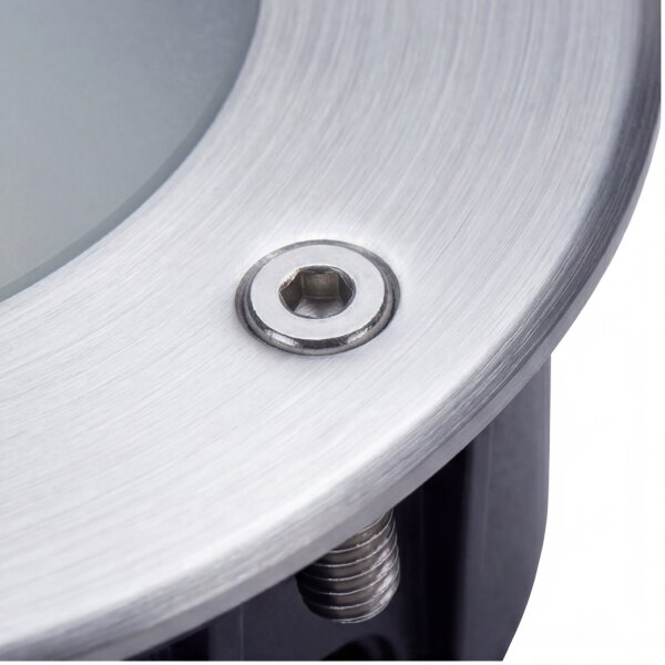 LED Einbaustrahler Edelstahl Glas Nickel IP67 Ø12 cm