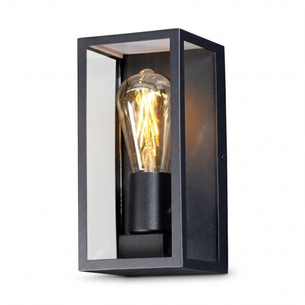 Wandlampe Außen Schwarz Aluminum E27 IP44 B:11,5 cm